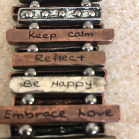 mixed metal inspirational stretchy bracelet - Picture 3 of 6